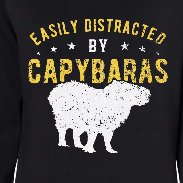 Easily Distracted By Capybaras Womens California Wash Sweatshirt