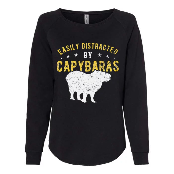 Easily Distracted By Capybaras Womens California Wash Sweatshirt