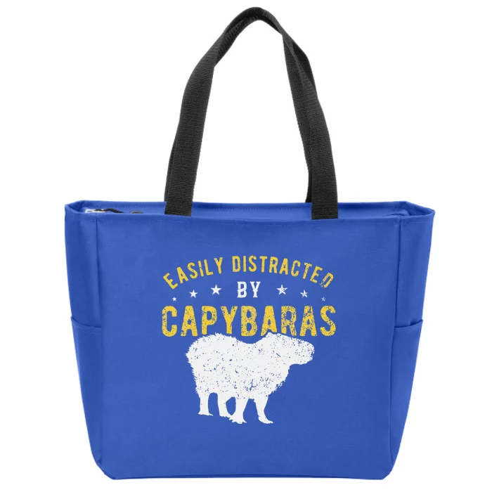 Easily Distracted By Capybaras Zip Tote Bag