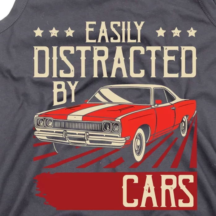 Easily Distracted By Cars Classic Muscle Car Guy Car Lover Tank Top