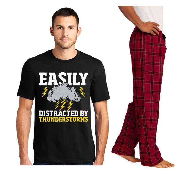 Easily Distracted By Thunderstorms Weather Meteorologist Pajama Set