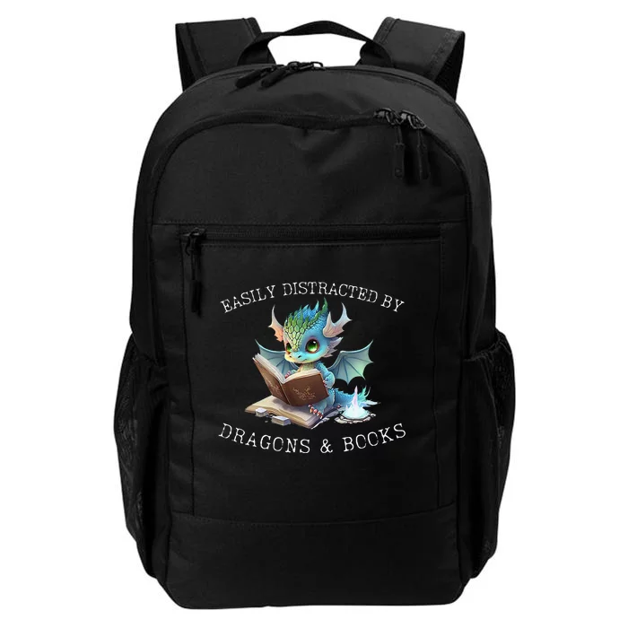 Easily Distracted By Dragons And Books Introvert Funny Daily Commute Backpack