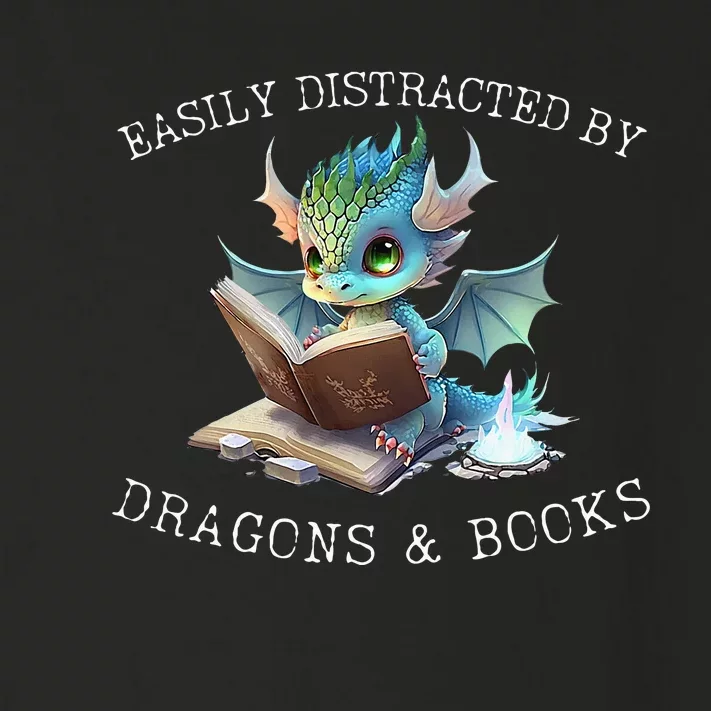 Easily Distracted By Dragons And Books Introvert Funny Toddler Long Sleeve Shirt