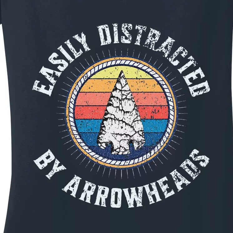 Easily Distracted By Arrowheads Women's V-Neck T-Shirt