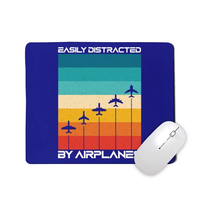 Easily Distracted By Planes Aircraft Pilot Planes Gift Mousepad