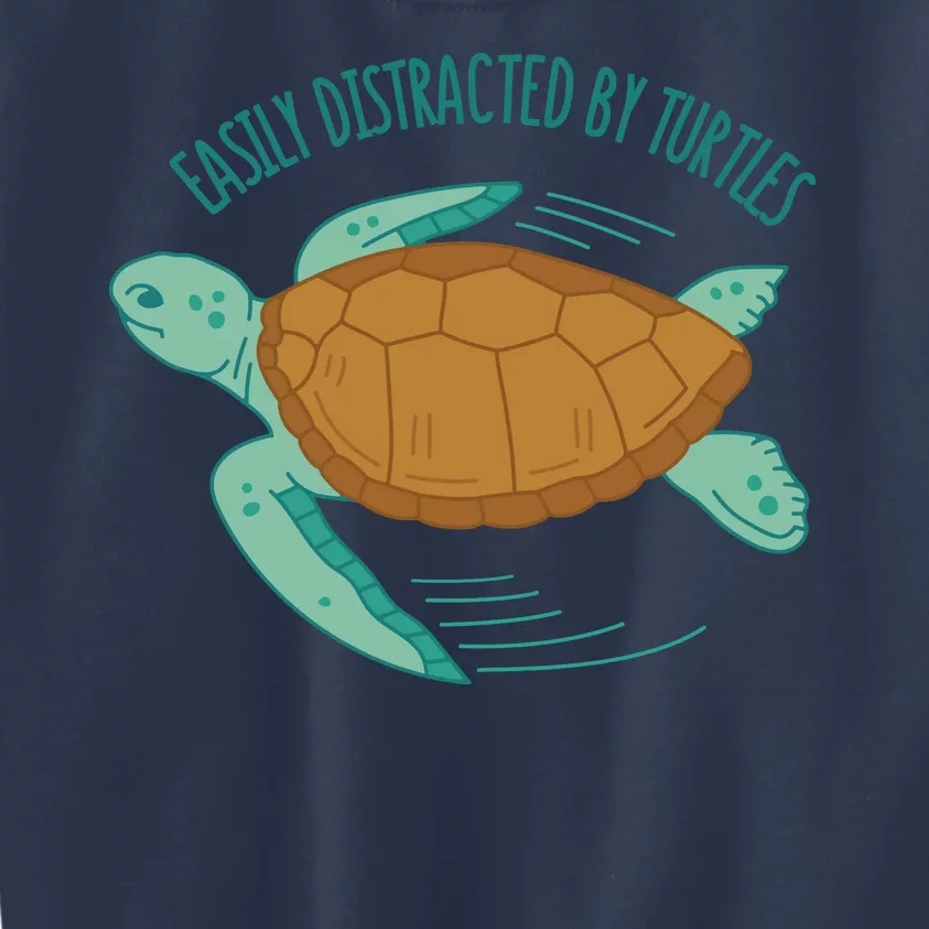 Easily Distracted By Turtles Kids Sweatshirt