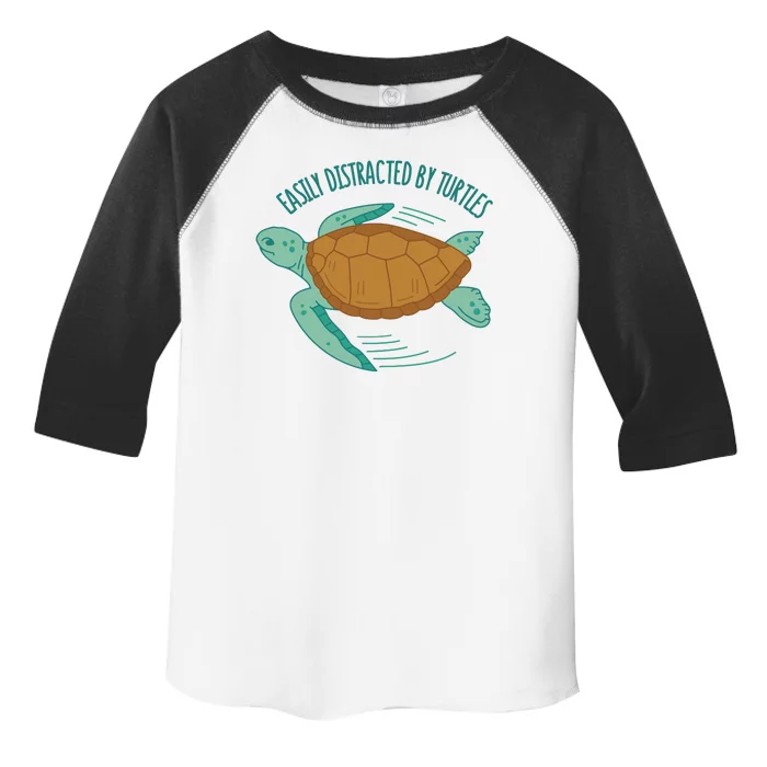 Easily Distracted By Turtles Toddler Fine Jersey T-Shirt