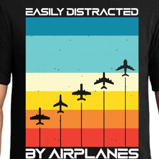 Easily Distracted By Airplanes Airplane Pilot Aircraft Pajama Set