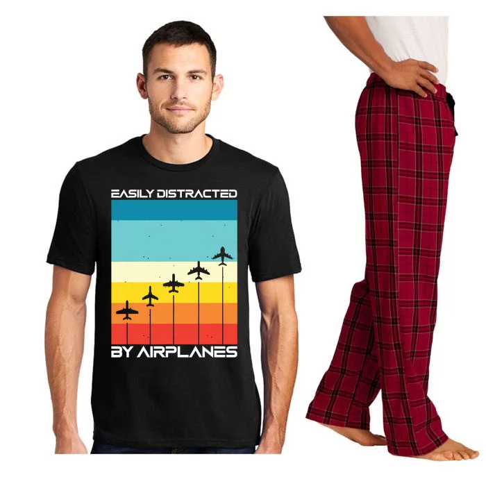 Easily Distracted By Airplanes Airplane Pilot Aircraft Pajama Set