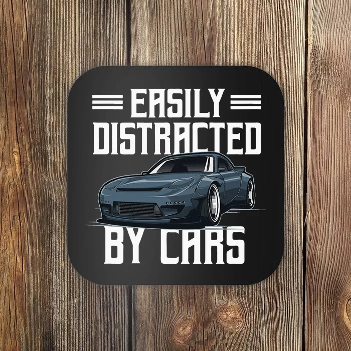 Easily Distracted By Cars Racing Cars Fans Present Coaster