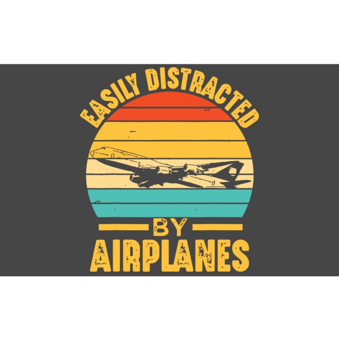 Easily Distracted By Airplanes Pilot Gifts Funny Aviation Bumper Sticker