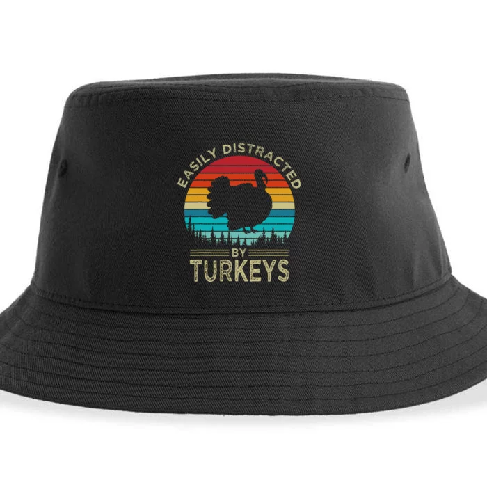 Easily Distracted By Turkeys Sustainable Bucket Hat