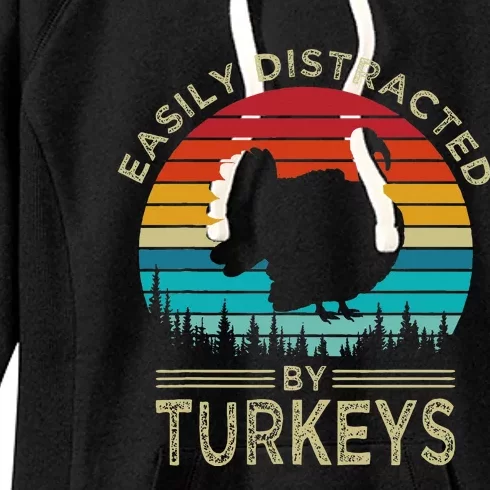 Easily Distracted By Turkeys Women's Fleece Hoodie