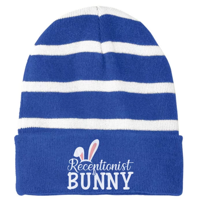 Easter Day Bunny Easter Costume Matching Receptionist Bunny Cool Gift Striped Beanie with Solid Band