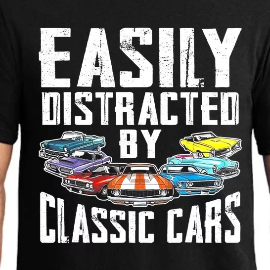 Easily Distracted By Classic Cars Pajama Set