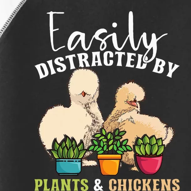 Easily Distracted By Plants & Chickens Silkie Chicken Toddler Fine Jersey T-Shirt