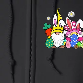 Easter Day Bunny Egg Spring Cute Gnome Full Zip Hoodie