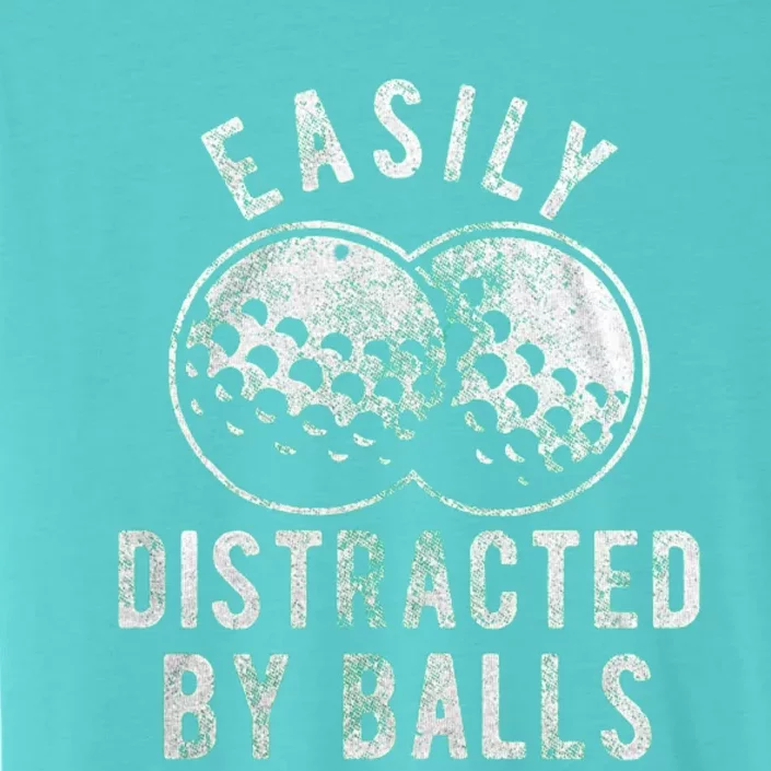 Easily Distracted By Balls Funny Golf Ball ChromaSoft Performance T-Shirt