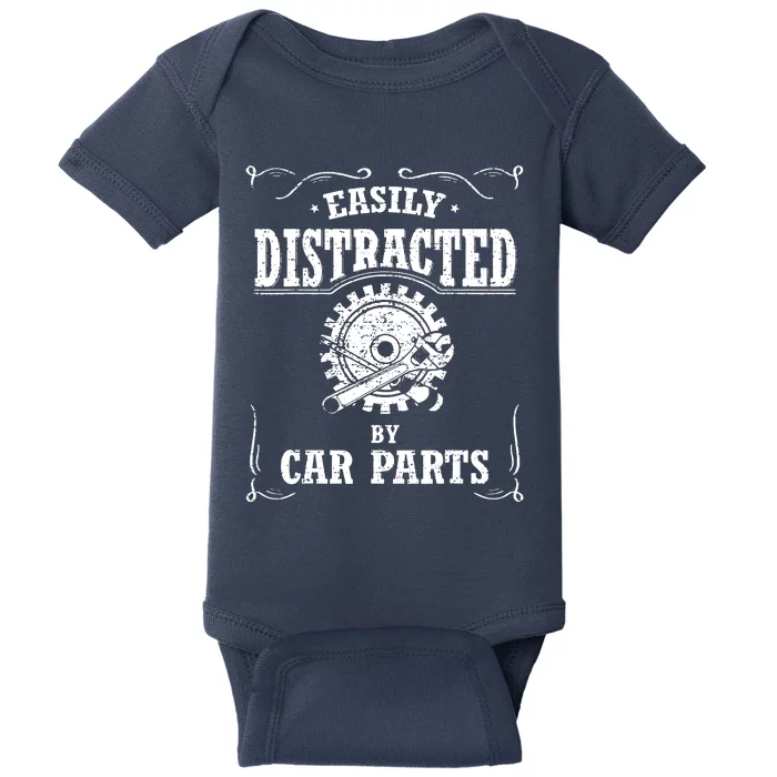 Easily Distracted By Car Parts Baby Bodysuit