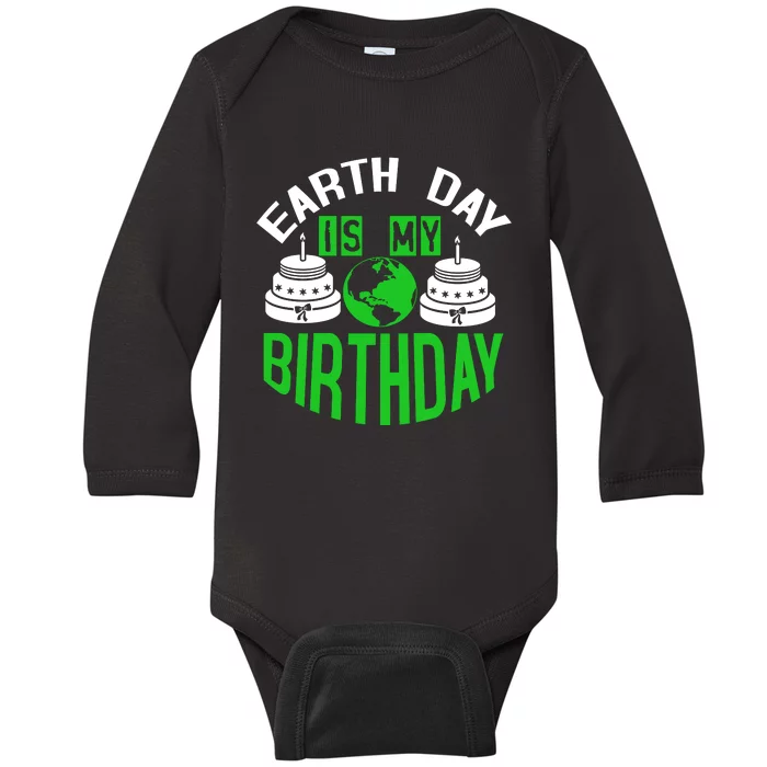 Earth Day Birthday Celebration Graphic Baby Long Sleeve Bodysuit