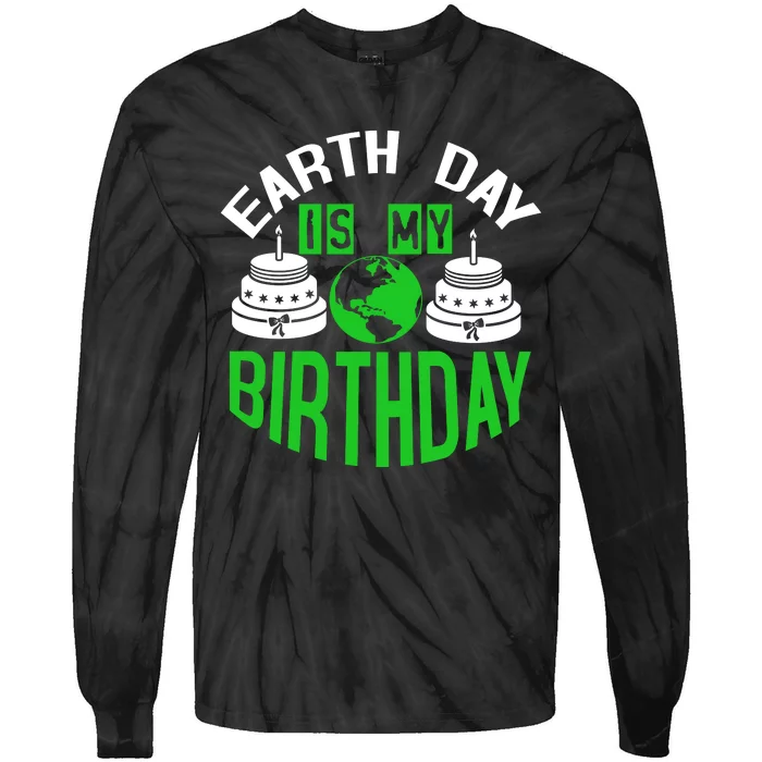 Earth Day Birthday Celebration Graphic Tie-Dye Long Sleeve Shirt