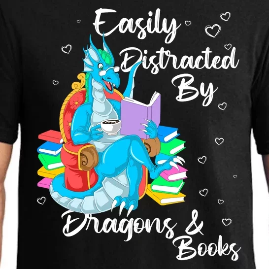 Easily Distracted By Dragons And Books Pajama Set