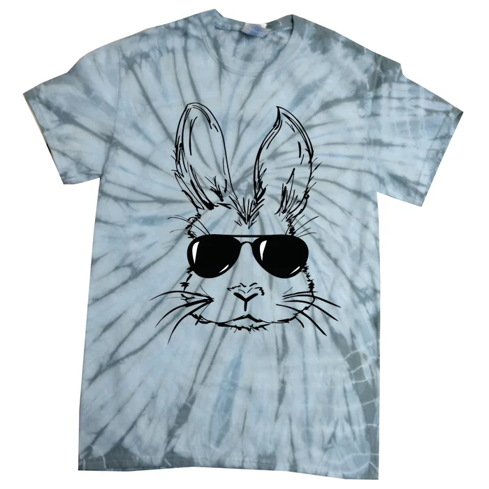 Easter Day Bunny Face With Sunglasses Easter Tie-Dye T-Shirt