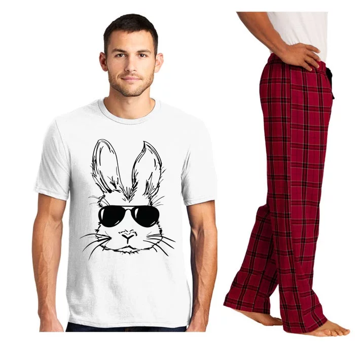 Easter Day Bunny Face With Sunglasses Easter Pajama Set