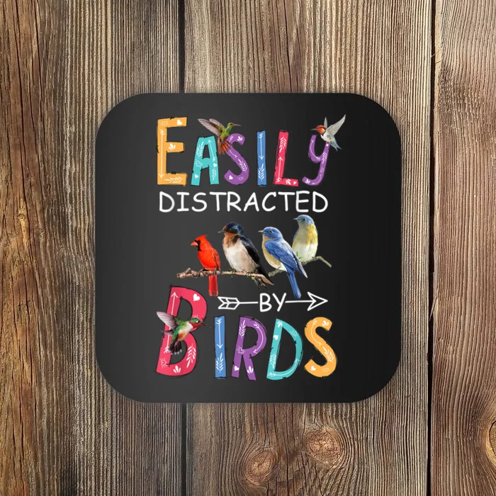 Easily Distracted By Birds Gift Funny Bird Gift Coaster