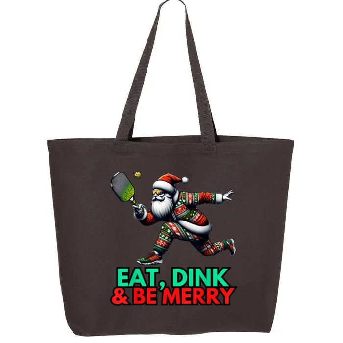 Eat Dink Be Merry Santa Claus Pickleball Christmas Xmas 25L Jumbo Tote