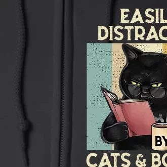 Easily Distracted By Cats And Books For Cat Lovers Full Zip Hoodie