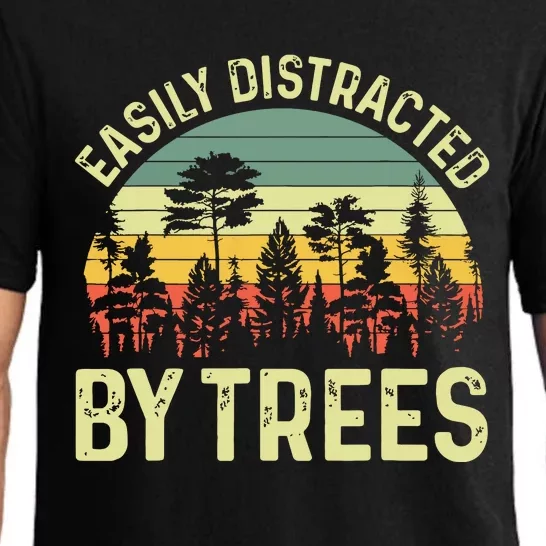 Easily Distracted By Trees Funny Tree Planting Trees Pajama Set