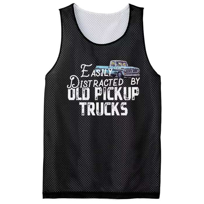 Easily Distracted By Old Pickup Trucks Mesh Reversible Basketball Jersey Tank