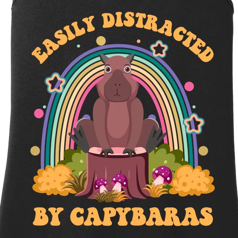 Easily Distracted By Capybaras Ladies Essential Tank