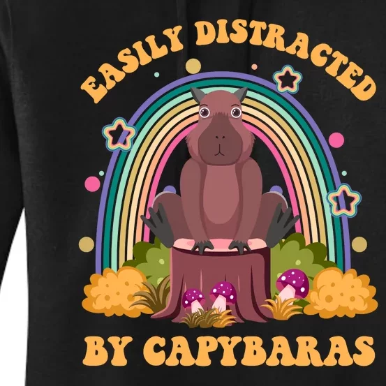 Easily Distracted By Capybaras Women's Pullover Hoodie