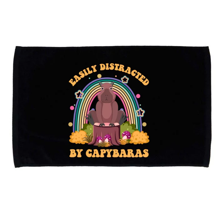 Easily Distracted By Capybaras Microfiber Hand Towel