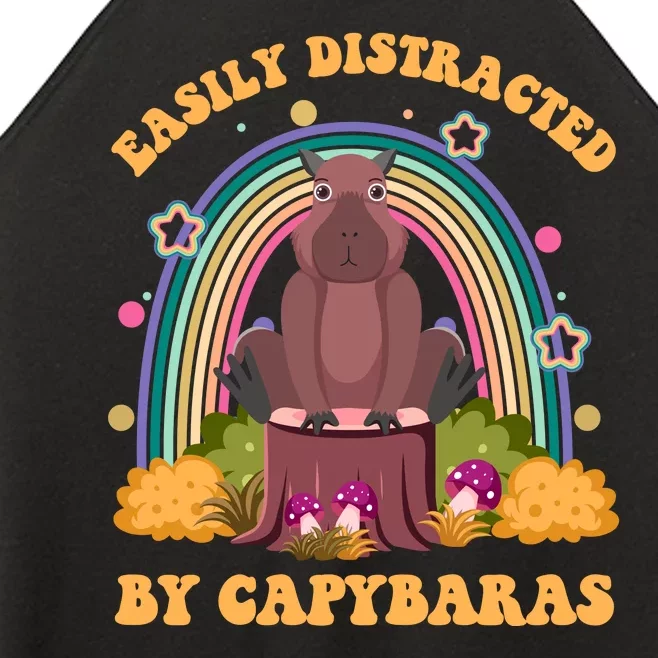 Easily Distracted By Capybaras Women’s Perfect Tri Rocker Tank