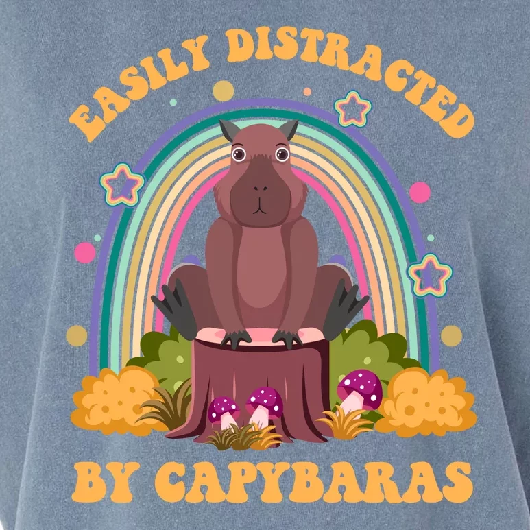 Easily Distracted By Capybaras Garment-Dyed Women's Muscle Tee