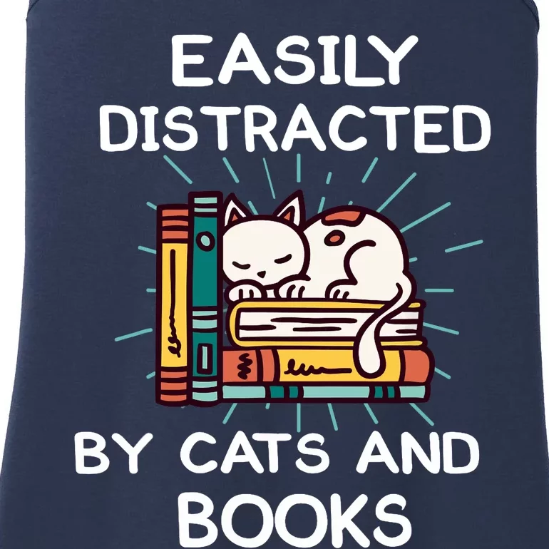 Easily distracted by cats and books Reading cats Main coon Ladies Essential Tank