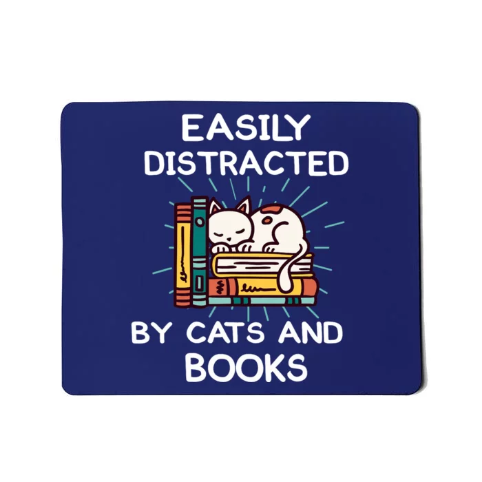 Easily distracted by cats and books Reading cats Main coon Mousepad