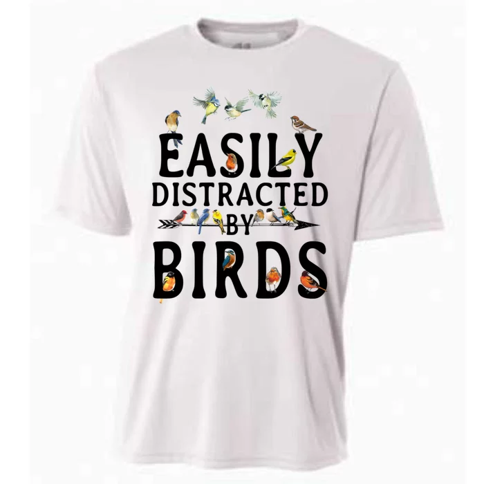 Easily Distracted By Birds Bird Lover Cooling Performance Crew T-Shirt