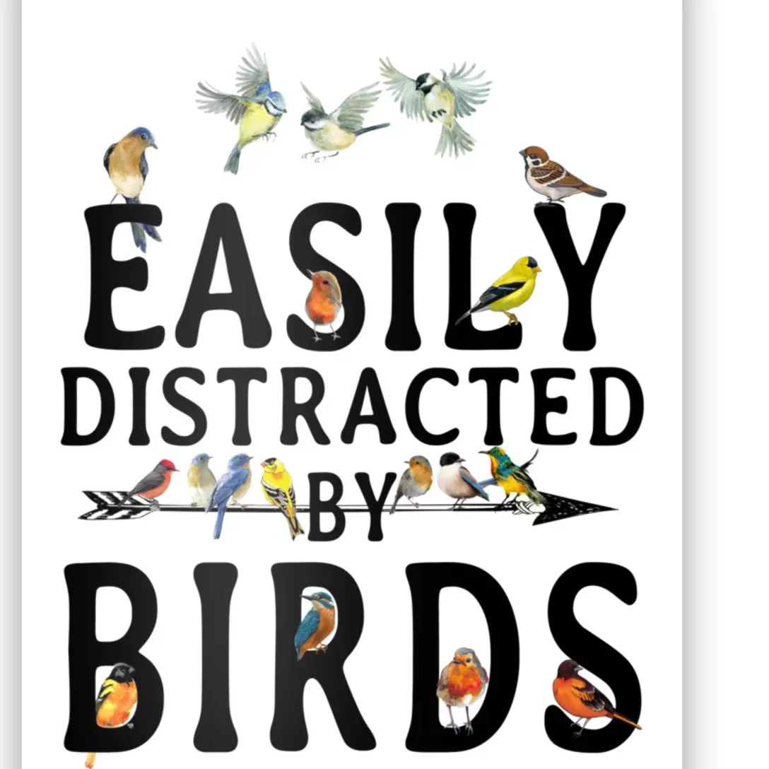 Easily Distracted By Birds Bird Lover Poster