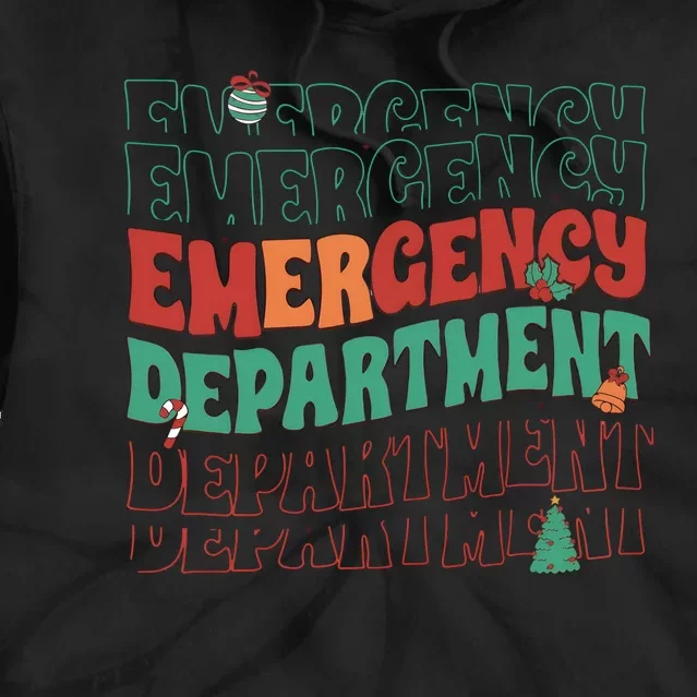 Emergency Department Christmas Nurse Holiday Tie Dye Hoodie