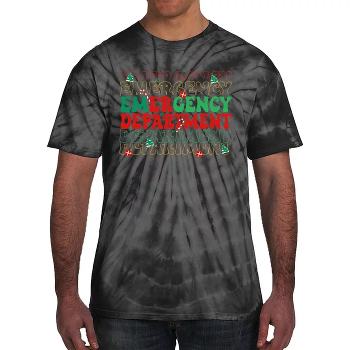 Emergency Department Christmas ED Er Nurse Crew Tie-Dye T-Shirt