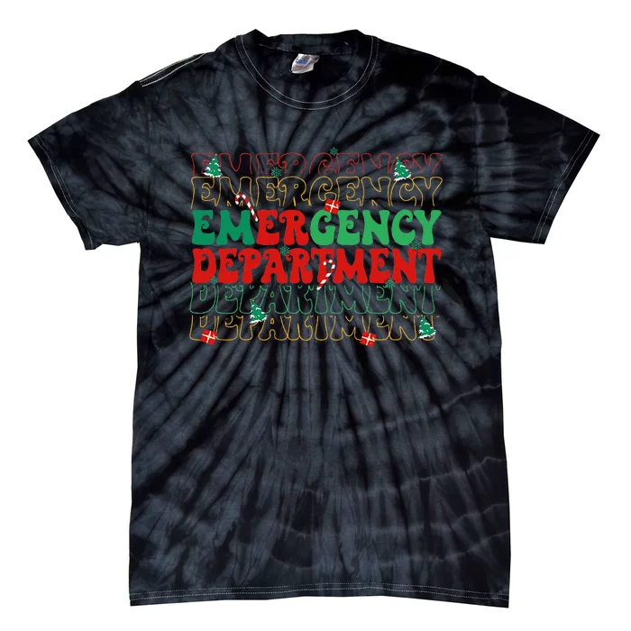 Emergency Department Christmas ED Er Nurse Crew Tie-Dye T-Shirt