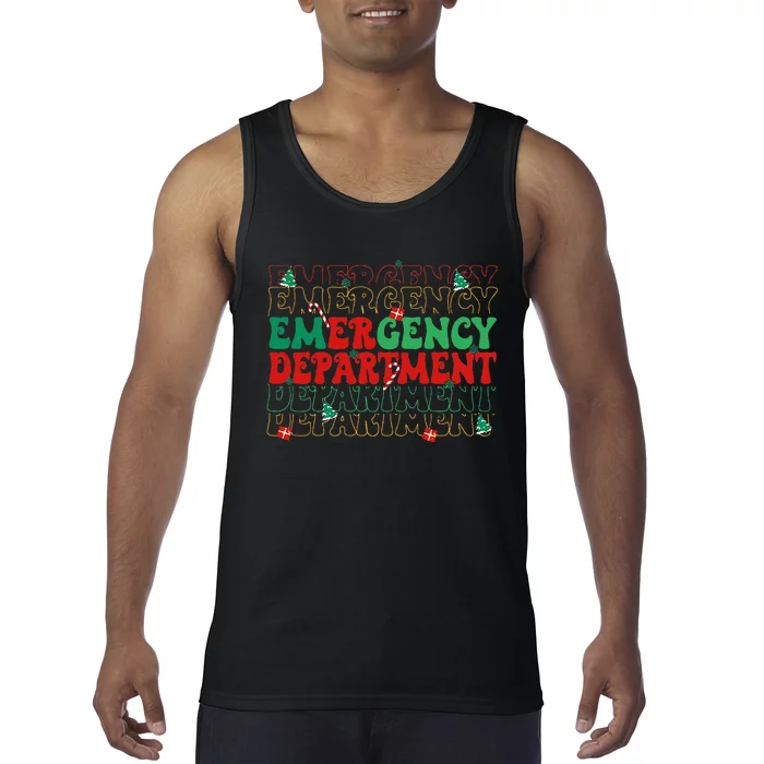 Emergency Department Christmas ED Er Nurse Crew Tank Top