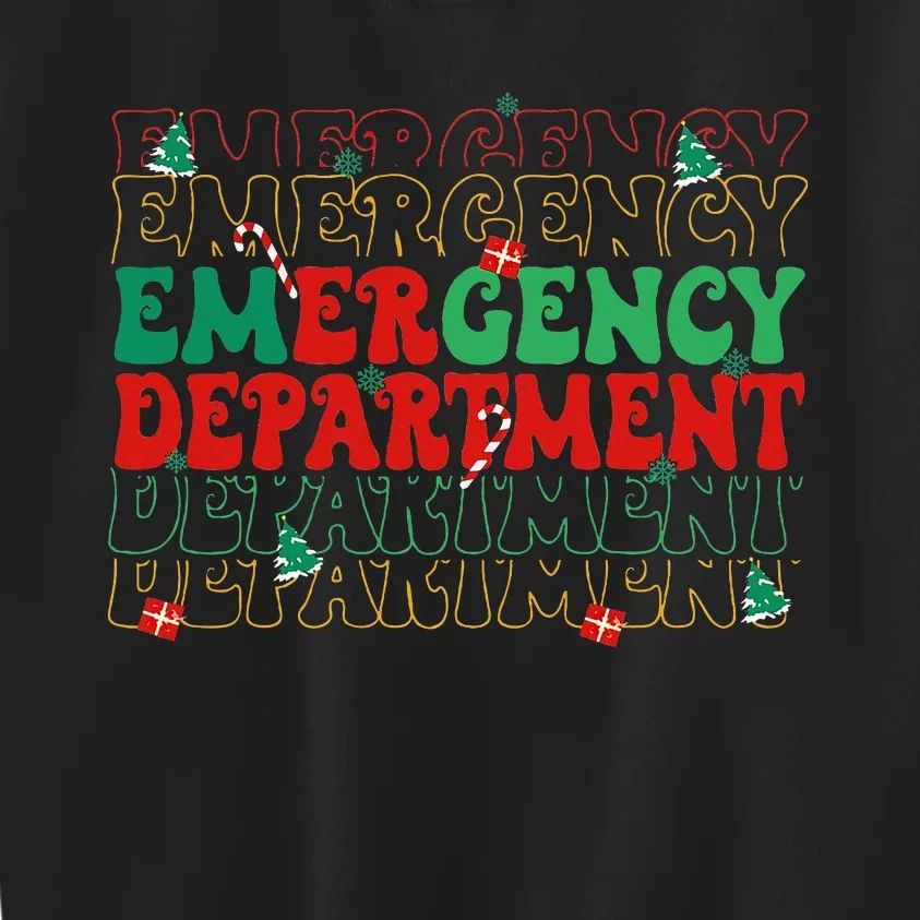 Emergency Department Christmas ED Er Nurse Crew Kids Sweatshirt