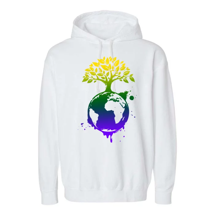 Earth Day Colorful Nature Garment-Dyed Fleece Hoodie