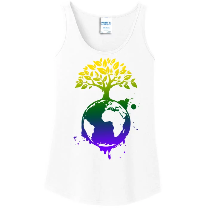 Earth Day Colorful Nature Ladies Essential Tank