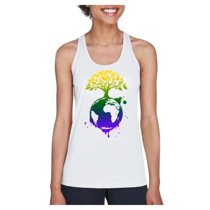 Earth Day Colorful Nature Women's Racerback Tank